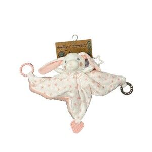 Dream Gro Activity Security Blankie Baby Lovey Bunny Rabbit Pink White Sensory
